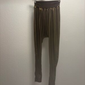 Balera Dancewear Shiny Gold Bronze Brown Hip Hop Leggings Pants Size SA